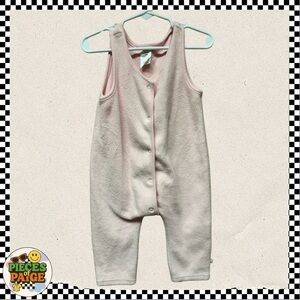 Zutano Baby Fleece Sleeveless Romper – Light Pink – 12M